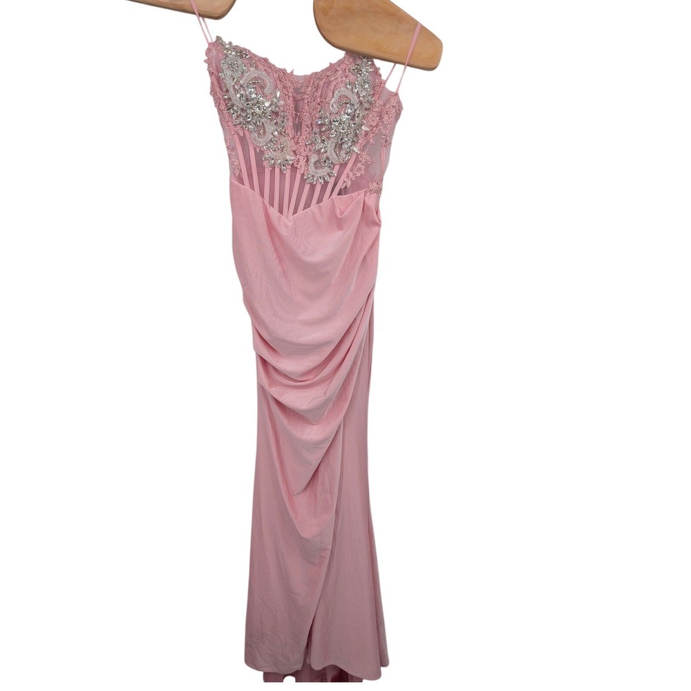 Windsor Shayla Strapless‎ Corset Lace Formal Dress NWOT pink Women's sz M